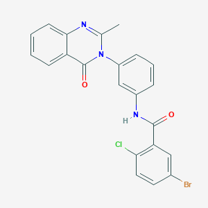 molecular formula C22H15BrClN3O2 B2753851 5-bromo-2-chloro-N-(3-(2-methyl-4-oxoquinazolin-3(4H)-yl)phenyl)benzamide CAS No. 898428-69-8