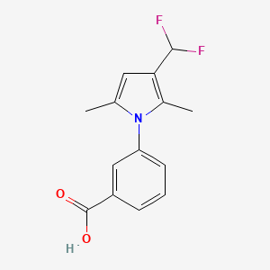 molecular formula C14H13F2NO2 B2753856 3-[3-(Difluoromethyl)-2,5-dimethylpyrrol-1-yl]benzoic acid CAS No. 2248382-21-8