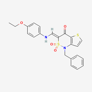 (Z)-1-benzyl-3-(((4-ethoxyphenyl)amino)methylene)-1H-thieno[3,2-c][1,2]thiazin-4(3H)-one 2,2-dioxide