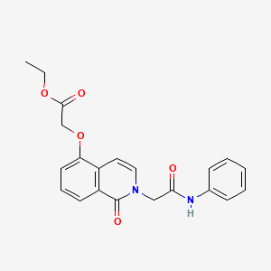 molecular formula C21H20N2O5 B2753869 ethyl 2-({1-oxo-2-[(phenylcarbamoyl)methyl]-1,2-dihydroisoquinolin-5-yl}oxy)acetate CAS No. 868223-81-8