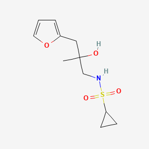 molecular formula C11H17NO4S B2753945 N-[3-(furan-2-yl)-2-hydroxy-2-methylpropyl]cyclopropanesulfonamide CAS No. 1788530-76-6