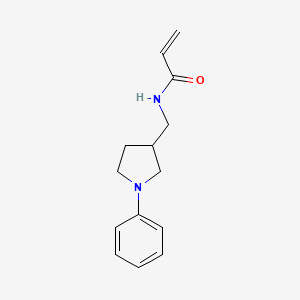 molecular formula C14H18N2O B2753951 N-[(1-Phenylpyrrolidin-3-yl)methyl]prop-2-enamide CAS No. 2308440-07-3
