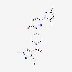 B2753953 6-(3,5-Dimethylpyrazol-1-yl)-2-[1-(3-methoxy-1-methylpyrazole-4-carbonyl)piperidin-4-yl]pyridazin-3-one CAS No. 2379997-35-8