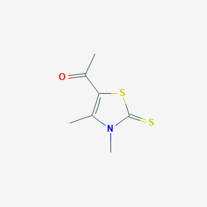 molecular formula C7H9NOS2 B2753958 1-(3,4-Dimethyl-2-thioxo-2,3-dihydro-1,3-thiazol-5-yl)ethanone CAS No. 252010-03-0