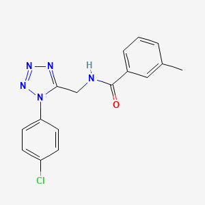 molecular formula C16H14ClN5O B2753961 N-{[1-(4-chlorophenyl)-1H-1,2,3,4-tetrazol-5-yl]methyl}-3-methylbenzamide CAS No. 1005292-48-7