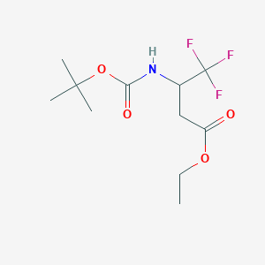 molecular formula C11H18F3NO4 B2753972 Ethyl 3-((tert-butoxycarbonyl)amino)-4,4,4-trifluorobutanoate CAS No. 1628734-40-6