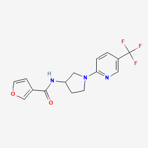 molecular formula C15H14F3N3O2 B2753975 N-(1-(5-(trifluoromethyl)pyridin-2-yl)pyrrolidin-3-yl)furan-3-carboxamide CAS No. 2034251-20-0