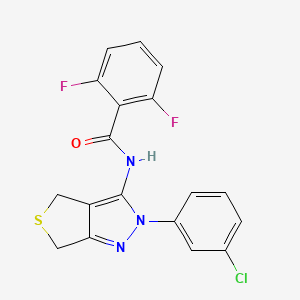 molecular formula C18H12ClF2N3OS B2753976 N-(2-(3-chlorophenyl)-4,6-dihydro-2H-thieno[3,4-c]pyrazol-3-yl)-2,6-difluorobenzamide CAS No. 450340-87-1