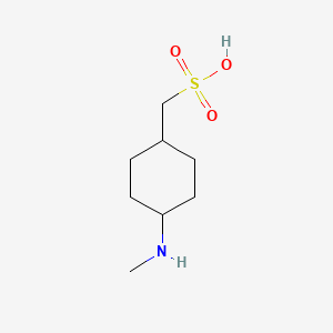 molecular formula C8H17NO3S B2753986 Trans-[4-(methylamino)cyclohexyl]methanesulfonic acid CAS No. 2124221-12-9