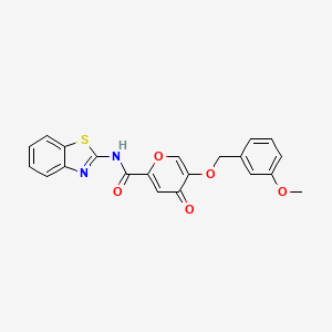 molecular formula C21H16N2O5S B2753988 N-(1,3-benzothiazol-2-yl)-5-[(3-methoxyphenyl)methoxy]-4-oxo-4H-pyran-2-carboxamide CAS No. 1021258-34-3