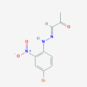 molecular formula C9H8BrN3O3 B2754009 (1E)-1-[(4-Bromo-2-nitrophenyl)hydrazinylidene]propan-2-one CAS No. 914636-18-3