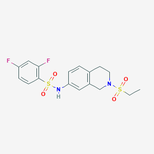 molecular formula C17H18F2N2O4S2 B2754018 N-(2-(ethylsulfonyl)-1,2,3,4-tetrahydroisoquinolin-7-yl)-2,4-difluorobenzenesulfonamide CAS No. 954702-58-0