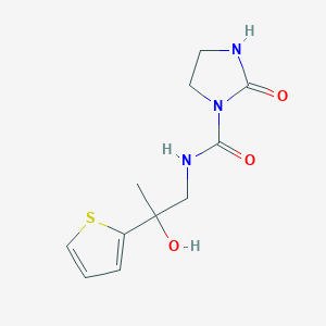 molecular formula C11H15N3O3S B2754034 N-(2-hydroxy-2-(thiophen-2-yl)propyl)-2-oxoimidazolidine-1-carboxamide CAS No. 1798538-34-7