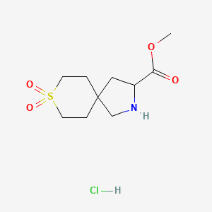 molecular formula C10H18ClNO4S B2754042 Methyl 8,8-dioxo-8lambda6-thia-2-azaspiro[4.5]decane-3-carboxylate;hydrochloride CAS No. 2309444-93-5