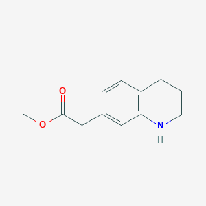 molecular formula C12H15NO2 B2754043 Methyl 2-(1,2,3,4-tetrahydroquinolin-7-yl)acetate CAS No. 1332655-50-1
