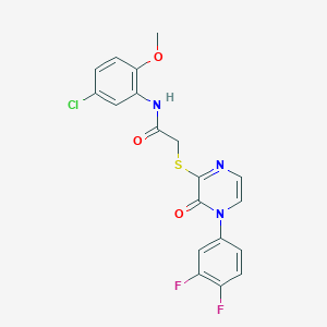 molecular formula C19H14ClF2N3O3S B2754048 N-(5-chloro-2-methoxyphenyl)-2-((4-(3,4-difluorophenyl)-3-oxo-3,4-dihydropyrazin-2-yl)thio)acetamide CAS No. 899759-80-9