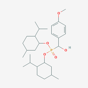 molecular formula C28H47O5P B2754064 bis[5-methyl-2-(propan-2-yl)cyclohexyl] [hydroxy(4-methoxyphenyl)methyl]phosphonate CAS No. 382149-63-5