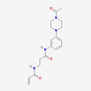 molecular formula C18H24N4O3 B2754076 N-[3-(4-Acetylpiperazin-1-yl)phenyl]-3-(prop-2-enoylamino)propanamide CAS No. 2201953-19-5