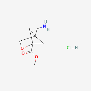 molecular formula C8H14ClNO3 B2754078 Methyl 4-(aminomethyl)-2-oxabicyclo[2.1.1]hexane-1-carboxylate hydrochloride CAS No. 2490426-49-6