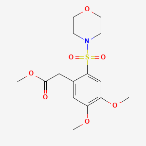 molecular formula C15H21NO7S B2754095 Methyl 2-[4,5-dimethoxy-2-(morpholinosulfonyl)phenyl]acetate CAS No. 343832-73-5