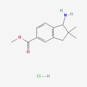molecular formula C13H18ClNO2 B2754120 methyl1-amino-2,2-dimethyl-2,3-dihydro-1H-indene-5-carboxylatehydrochloride CAS No. 2411295-11-7