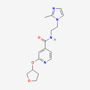 molecular formula C16H20N4O3 B2754125 N-(2-(2-methyl-1H-imidazol-1-yl)ethyl)-2-((tetrahydrofuran-3-yl)oxy)isonicotinamide CAS No. 2034272-50-7
