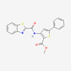 molecular formula C20H14N2O3S2 B2754133 Methyl 3-(benzo[d]thiazole-2-carboxamido)-5-phenylthiophene-2-carboxylate CAS No. 477537-10-3