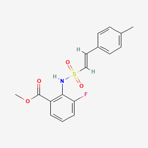 molecular formula C17H16FNO4S B2754144 Methyl 3-fluoro-2-[[(E)-2-(4-methylphenyl)ethenyl]sulfonylamino]benzoate CAS No. 1798974-47-6