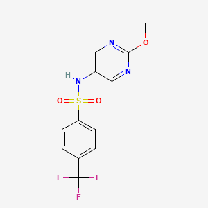 molecular formula C12H10F3N3O3S B2754176 N-(2-methoxypyrimidin-5-yl)-4-(trifluoromethyl)benzene-1-sulfonamide CAS No. 1798680-55-3