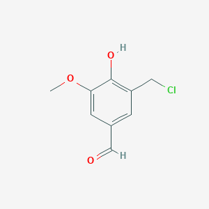 molecular formula C9H9ClO3 B2754179 3-(Chloromethyl)-4-hydroxy-5-methoxybenzaldehyde CAS No. 28276-04-2