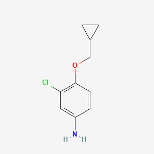 molecular formula C10H12ClNO B2754196 3-Chloro-4-(cyclopropylmethoxy)aniline CAS No. 70338-96-4