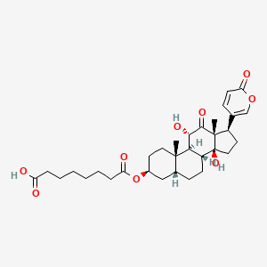 molecular formula C32H44O9 B2754198 Arenobufagin 3-hemisuberate 