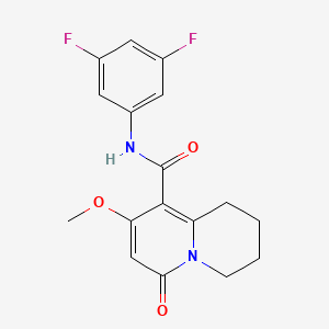 molecular formula C17H16F2N2O3 B2754246 N-(3,5-difluorophenyl)-8-methoxy-6-oxo-2,3,4,6-tetrahydro-1H-quinolizine-9-carboxamide CAS No. 1775375-03-5