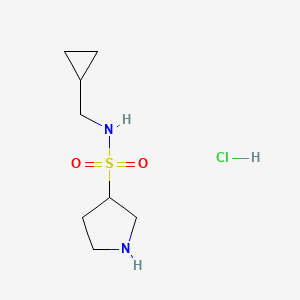 molecular formula C8H17ClN2O2S B2754247 N-(Cyclopropylmethyl)pyrrolidine-3-sulfonamide hydrochloride CAS No. 2228694-22-0