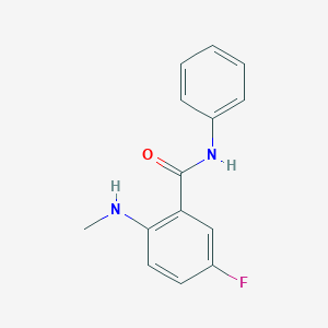 molecular formula C14H13FN2O B2754258 5-Fluoro-2-(methylamino)-N-phenylbenzamide CAS No. 1510796-62-9