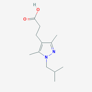 molecular formula C12H20N2O2 B2754300 3-(1-isobutyl-3,5-dimethyl-1H-pyrazol-4-yl)propanoic acid CAS No. 956438-19-0