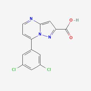 molecular formula C13H7Cl2N3O2 B2754302 7-(3,5-Dichlorophenyl)pyrazolo[1,5-a]pyrimidine-2-carboxylic acid CAS No. 676537-47-6