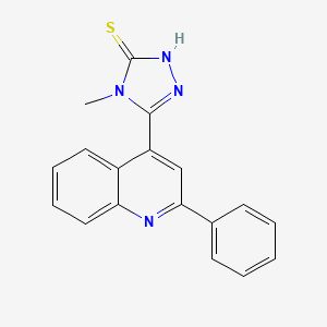 molecular formula C18H14N4S B2754304 4-methyl-5-(2-phenylquinolin-4-yl)-4H-1,2,4-triazole-3-thiol CAS No. 588673-83-0