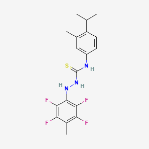 molecular formula C18H19F4N3S B2754307 N-(4-isopropyl-3-methylphenyl)-2-(2,3,5,6-tetrafluoro-4-methylphenyl)-1-hydrazinecarbothioamide CAS No. 1023857-68-2