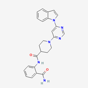 molecular formula C25H24N6O2 B2754309 1-(6-(1H-indol-1-yl)pyrimidin-4-yl)-N-(2-carbamoylphenyl)piperidine-4-carboxamide CAS No. 1797332-17-2