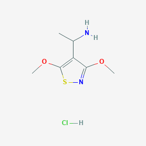 molecular formula C7H13ClN2O2S B2754315 1-(3,5-Dimethoxy-1,2-thiazol-4-yl)ethanamine;hydrochloride CAS No. 2287314-62-7