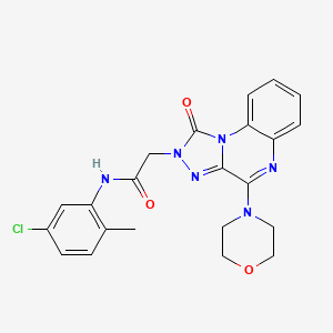 molecular formula C22H21ClN6O3 B2754323 N-(5-chloro-2-methylphenyl)-2-(4-morpholino-1-oxo-[1,2,4]triazolo[4,3-a]quinoxalin-2(1H)-yl)acetamide CAS No. 1189854-35-0