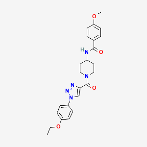 molecular formula C24H27N5O4 B2754325 N-(1-(1-(4-ethoxyphenyl)-1H-1,2,3-triazole-4-carbonyl)piperidin-4-yl)-4-methoxybenzamide CAS No. 1251704-60-5