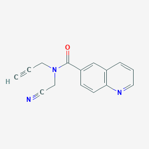 molecular formula C15H11N3O B2754338 N-(Cyanomethyl)-N-prop-2-ynylquinoline-6-carboxamide CAS No. 1825672-50-1