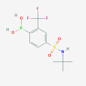 molecular formula C11H15BF3NO4S B2754355 4-(N-tert-Butylsulfamoyl)-2-trifluoromethylphenylboronic acid CAS No. 2096333-30-9