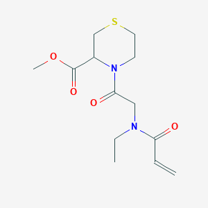 B2754374 Methyl 4-[2-[ethyl(prop-2-enoyl)amino]acetyl]thiomorpholine-3-carboxylate CAS No. 2361660-45-7