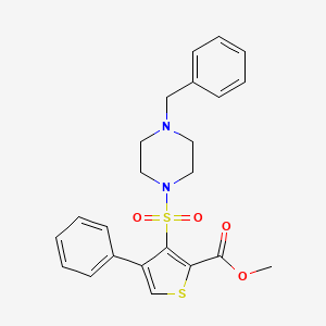 molecular formula C23H24N2O4S2 B2754378 Methyl 3-[(4-benzylpiperazin-1-yl)sulfonyl]-4-phenylthiophene-2-carboxylate CAS No. 899725-45-2
