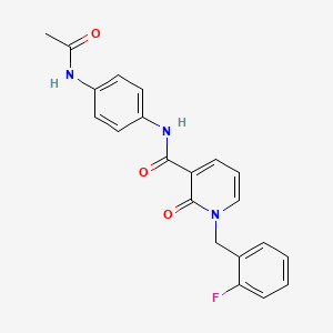 molecular formula C21H18FN3O3 B2754383 N-(4-acetamidophenyl)-1-(2-fluorobenzyl)-2-oxo-1,2-dihydropyridine-3-carboxamide CAS No. 899991-73-2