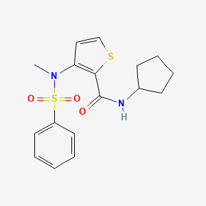 molecular formula C17H20N2O3S2 B2754386 N-cyclopentyl-3-(N-methylphenylsulfonamido)thiophene-2-carboxamide CAS No. 2034366-26-0