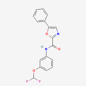 molecular formula C17H12F2N2O3 B2754406 N-[3-(difluoromethoxy)phenyl]-5-phenyl-1,3-oxazole-2-carboxamide CAS No. 1788589-75-2